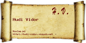 Hudi Vidor névjegykártya